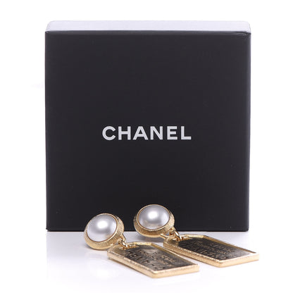 Chanel Pearl CC Tags Drop Earrings Gold 5 of 5