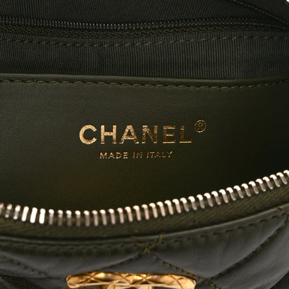 Chanel Lambskin Quilted Pillow Crush Chain Hobo Khaki 6 of 10