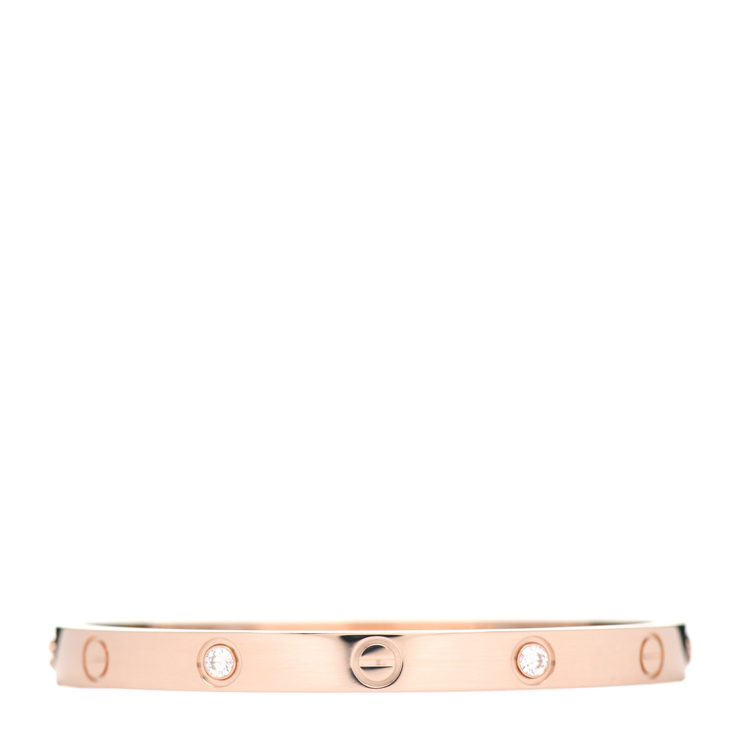 Cartier 18K Pink Gold 4 Diamond LOVE Bracelet 17 1 of 6