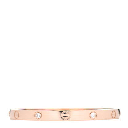 Cartier 18K Pink Gold 4 Diamond LOVE Bracelet 17 1 of 6