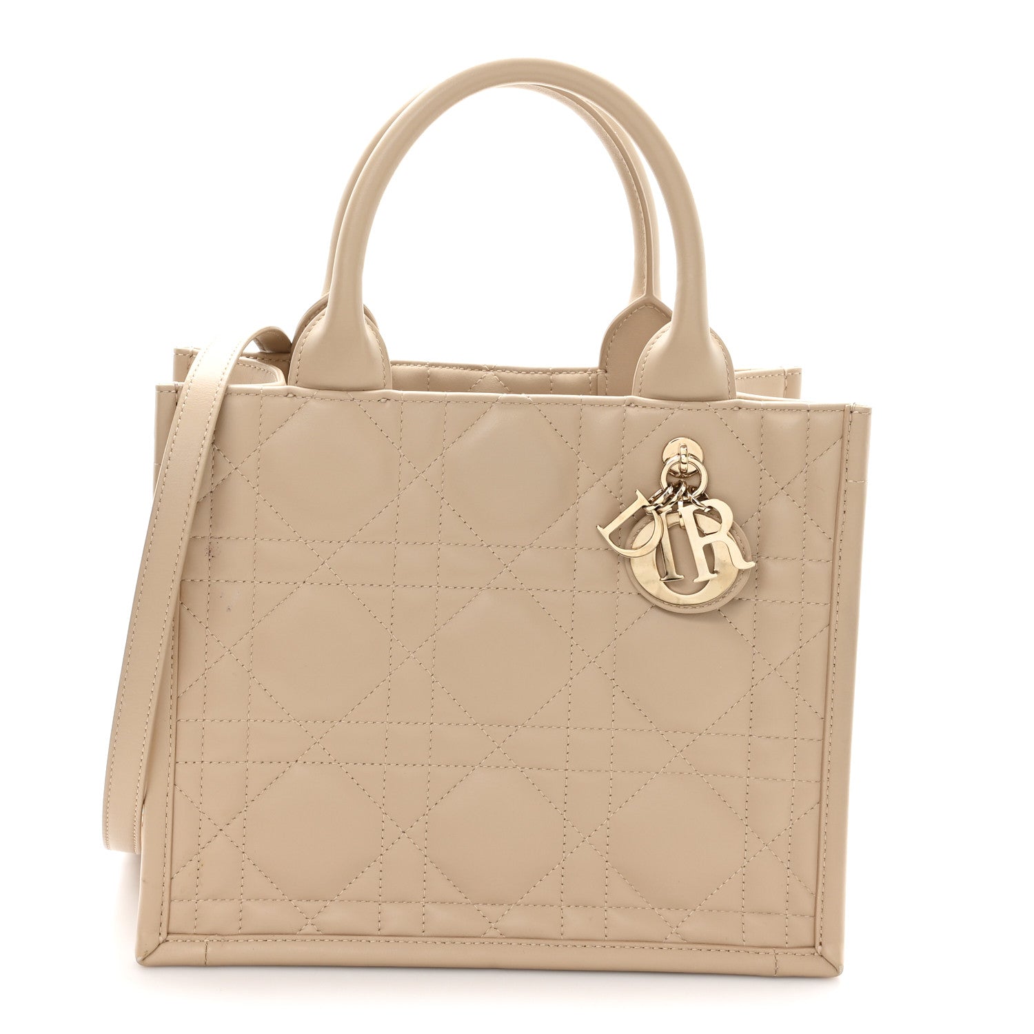 Christian Dior Calfskin Macrocannage Small Book Tote Taupe 1 of 11