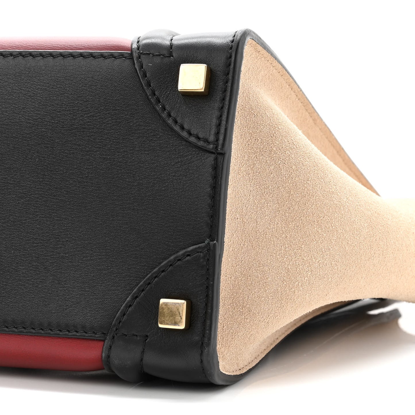 Drummed Calfskin Micro Tri-Color Luggage Rust