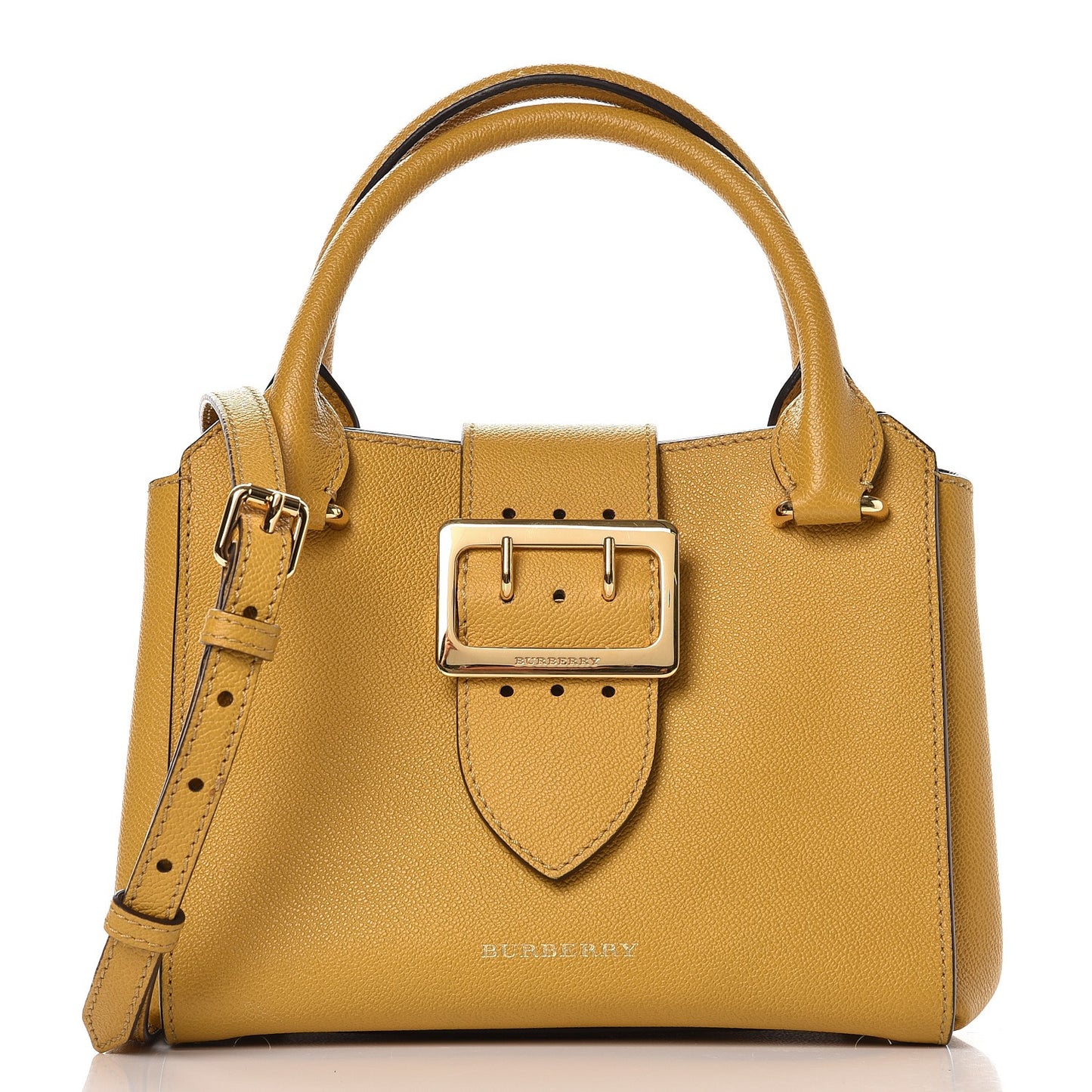 Soft Grain Calfskin Small Buckle Tote Bright Straw
