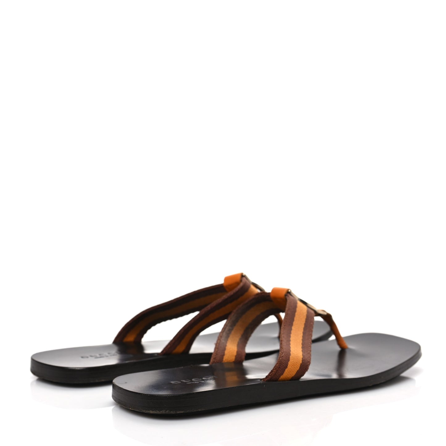 Nylon Calfskin Web Womens Thong Sandals 37 Orange