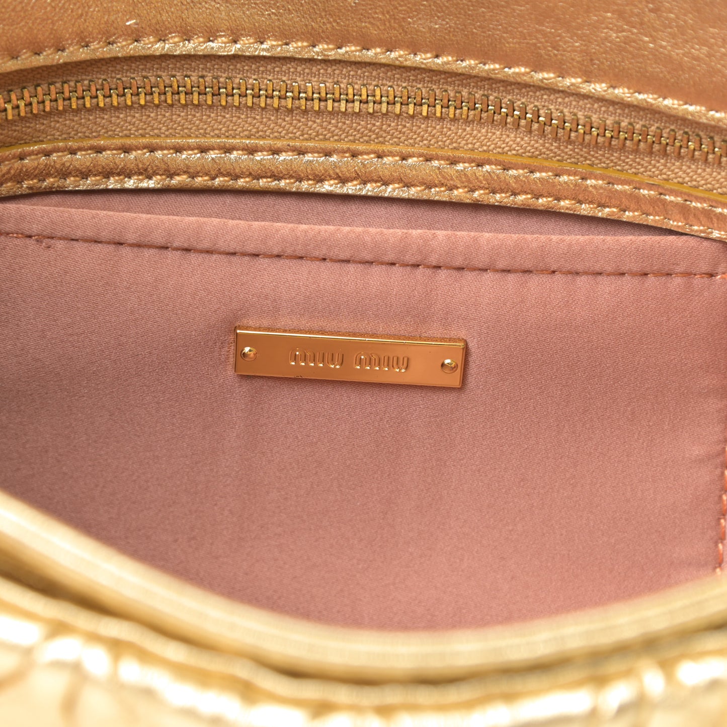 Nappa Matelasse Flap Clutch Gold