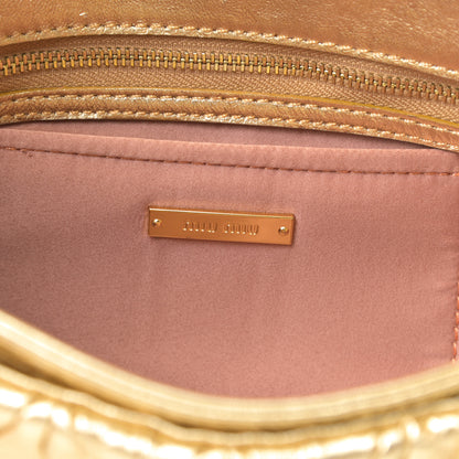Miu Miu Nappa Matelasse Flap Clutch Gold 7 of 13
