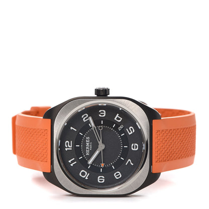 Hermes DLC Coated Titanium Rubber 39mm H08 Automatic Watch Orange 2 of 7