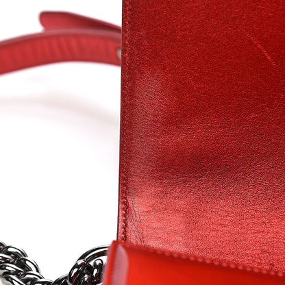 Chanel Metallic Patent Calfskin Quilted Medium Boy Flap Red 8 of 17