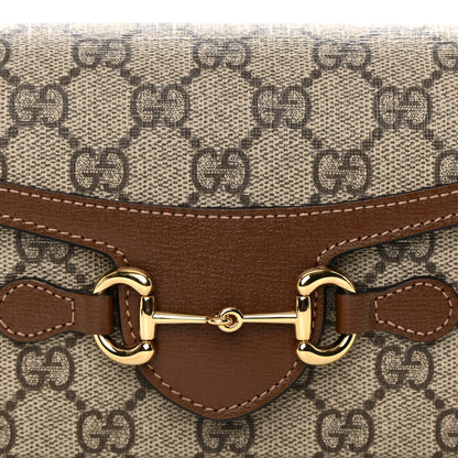 Gucci GG Supreme Monogram Mini Horsebit 1955 Shoulder Bag Beige Brown Sugar 8 of 11