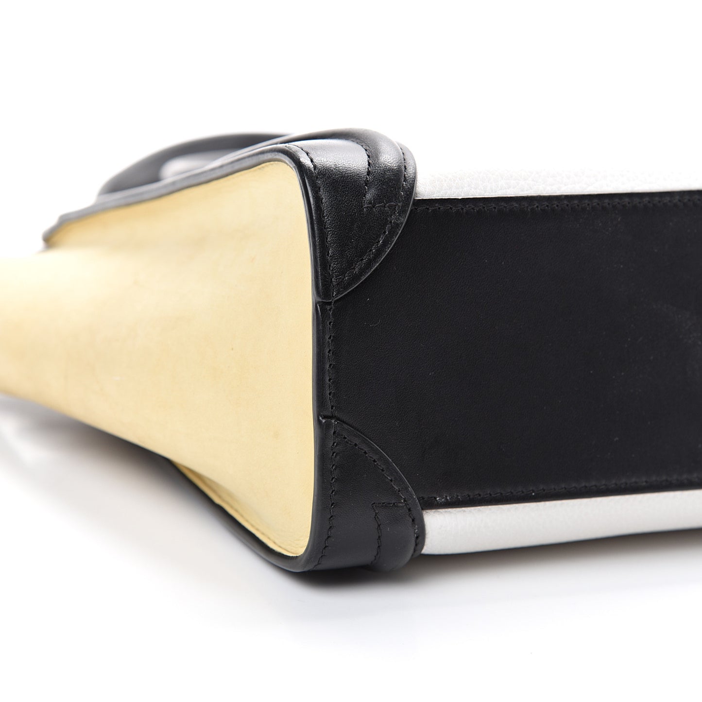 Grained Baby Calfskin Nubuck Nano Tri-Color Luggage White