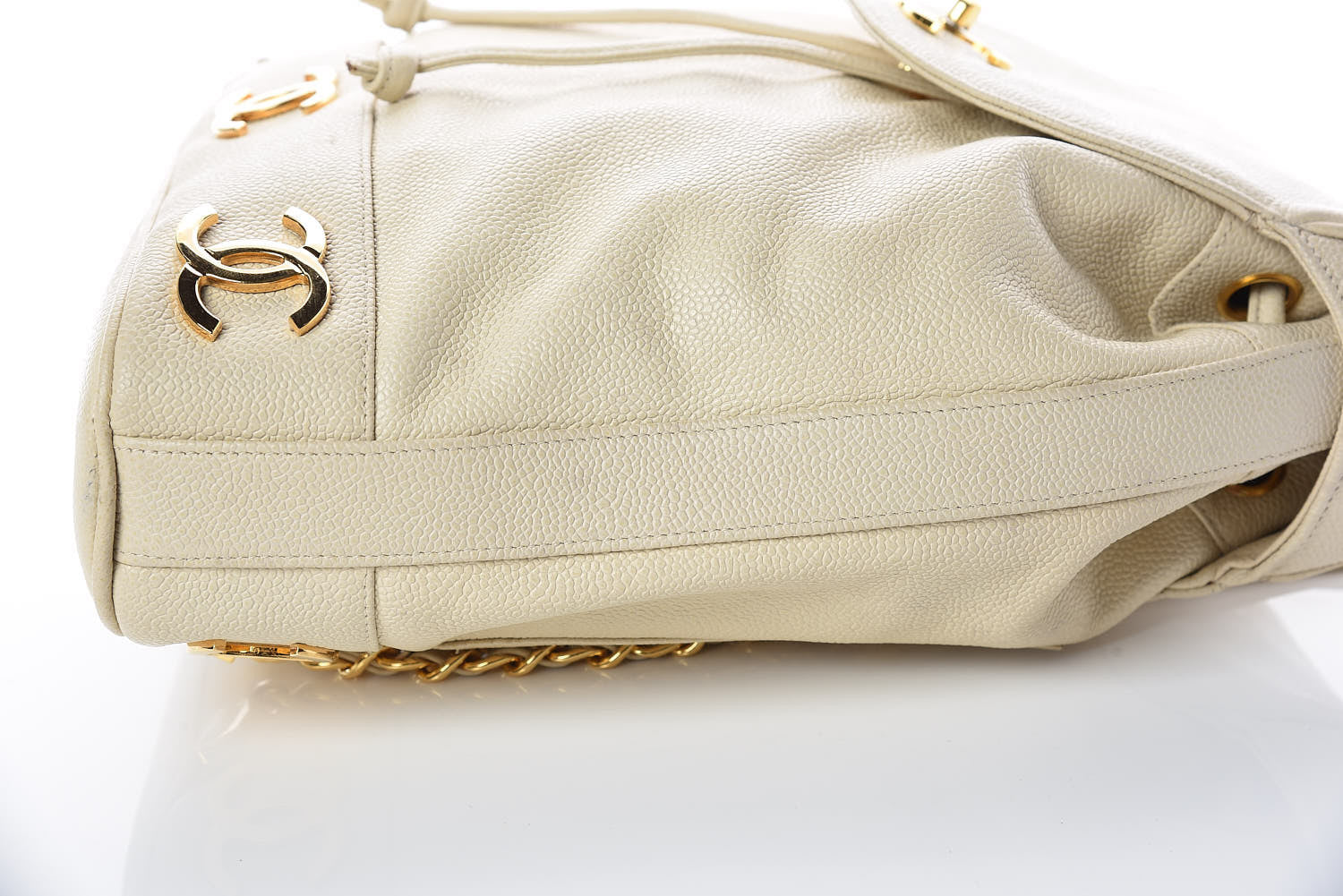 Chanel Caviar CC Backpack Off White 10 of 16