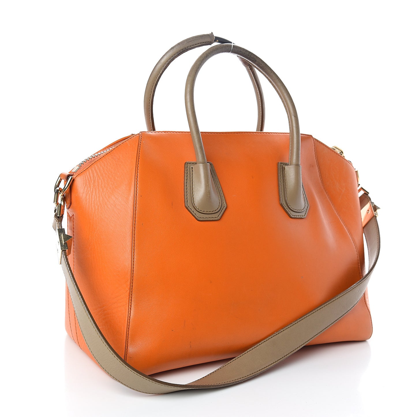 Smooth Calfskin Medium Bi-Color Antigona Orange Beige