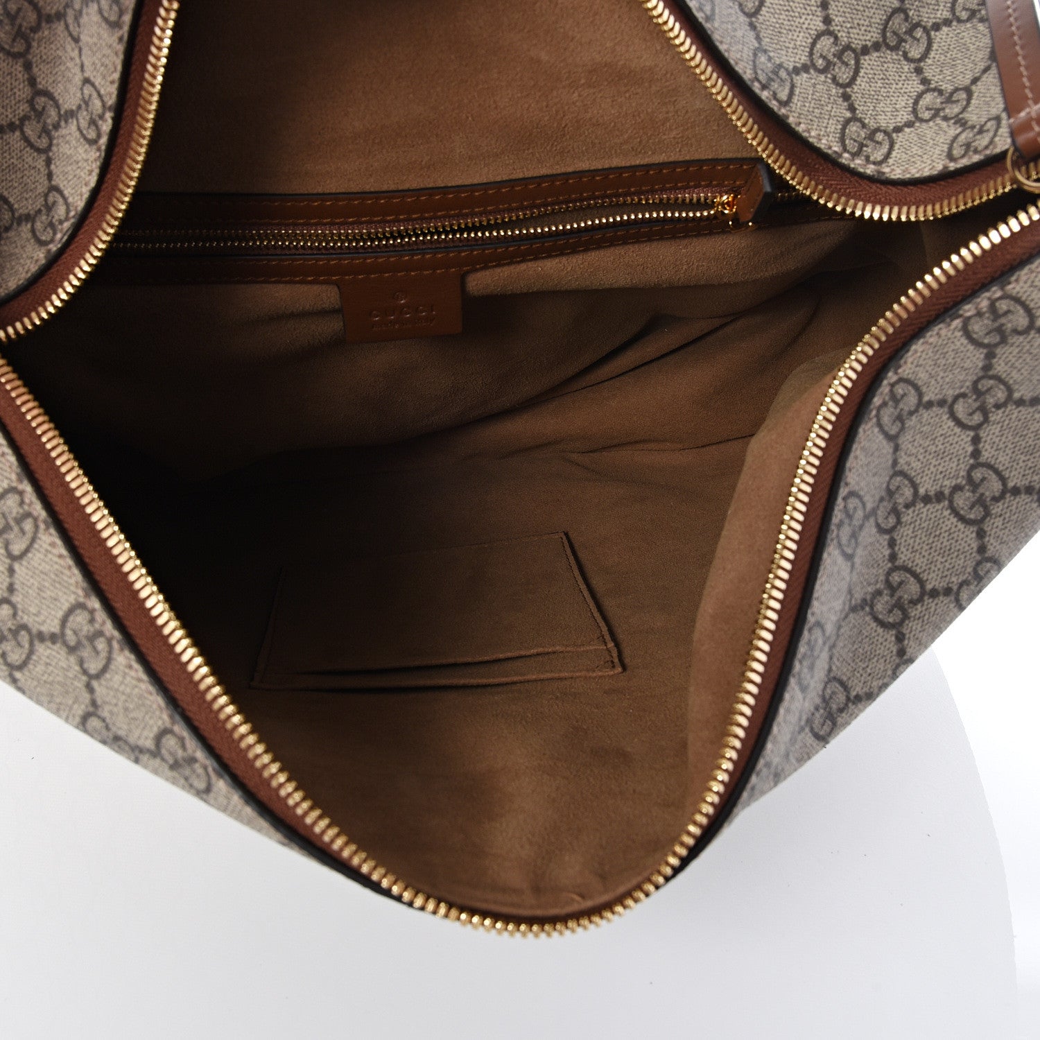 Gucci GG Supreme Monogram Large Linea A Hobo Light Brown 5 of 10