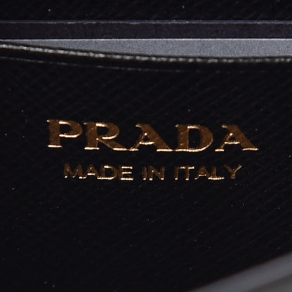 Prada Saffiano Shine Chain Wallet Black 8 of 9