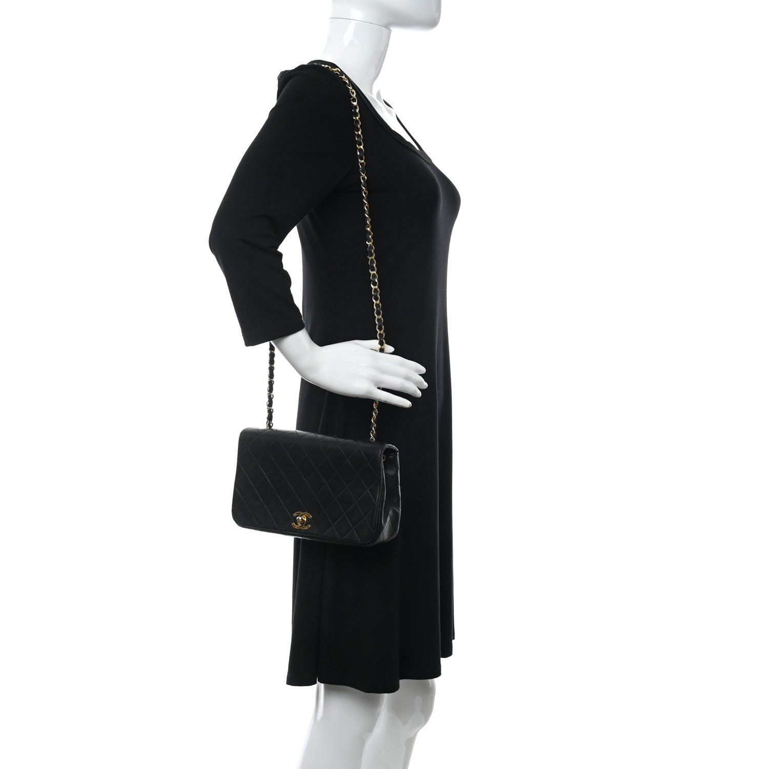 Chanel Lambskin Quilted Small Single Flap Black 2 of 10