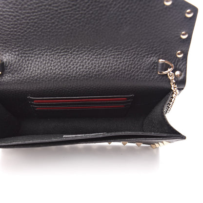 Valentino Garavani Pebbled Calfskin Rockstud Envelope Wallet on Chain Black 5 of 10