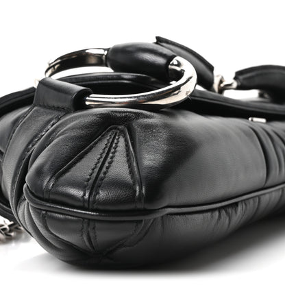 Gucci Nappa Vertical Matelasse Medium Maxi Horsebit Chain Shoulder Bag Black 9 of 11