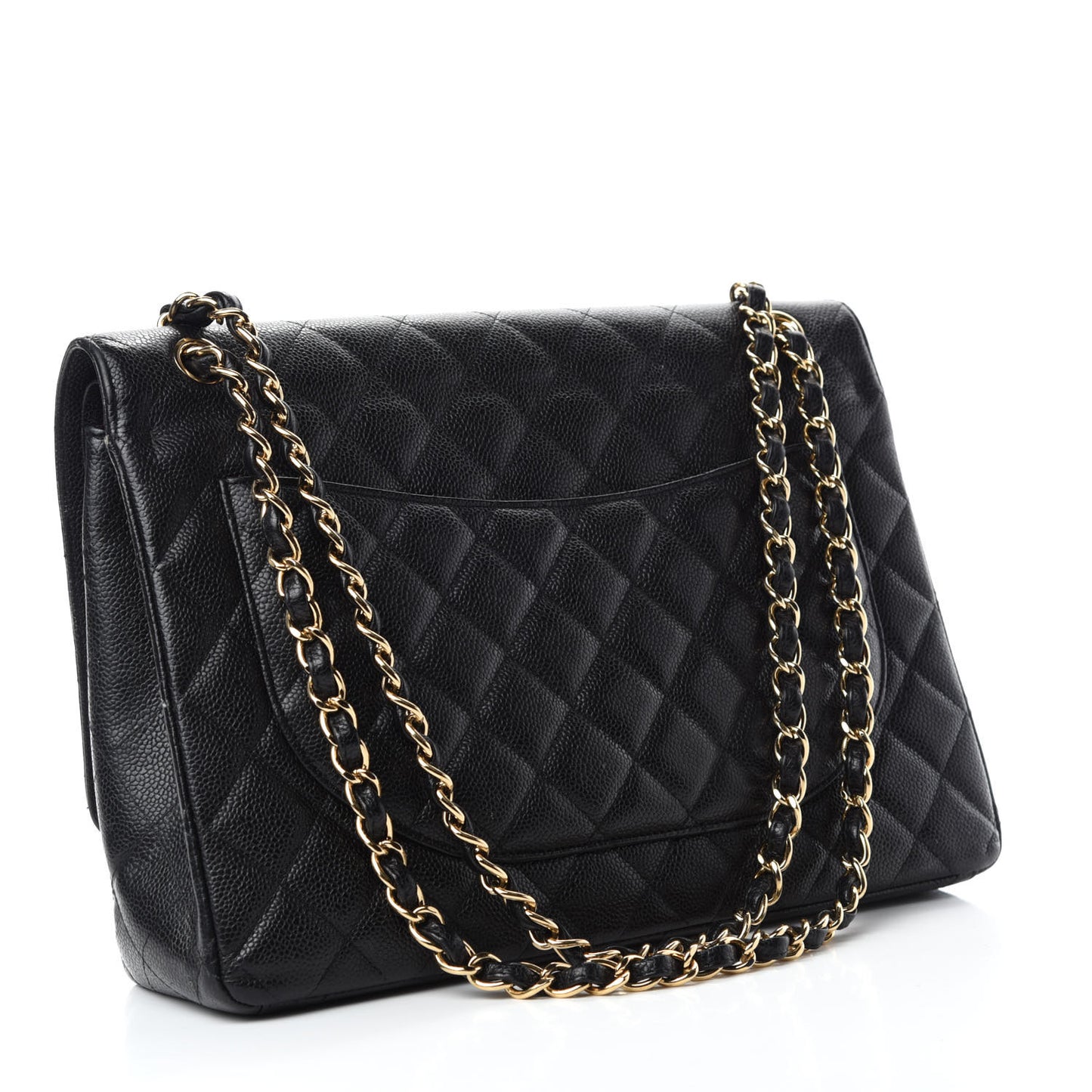 Caviar Quilted Maxi Double Flap Black