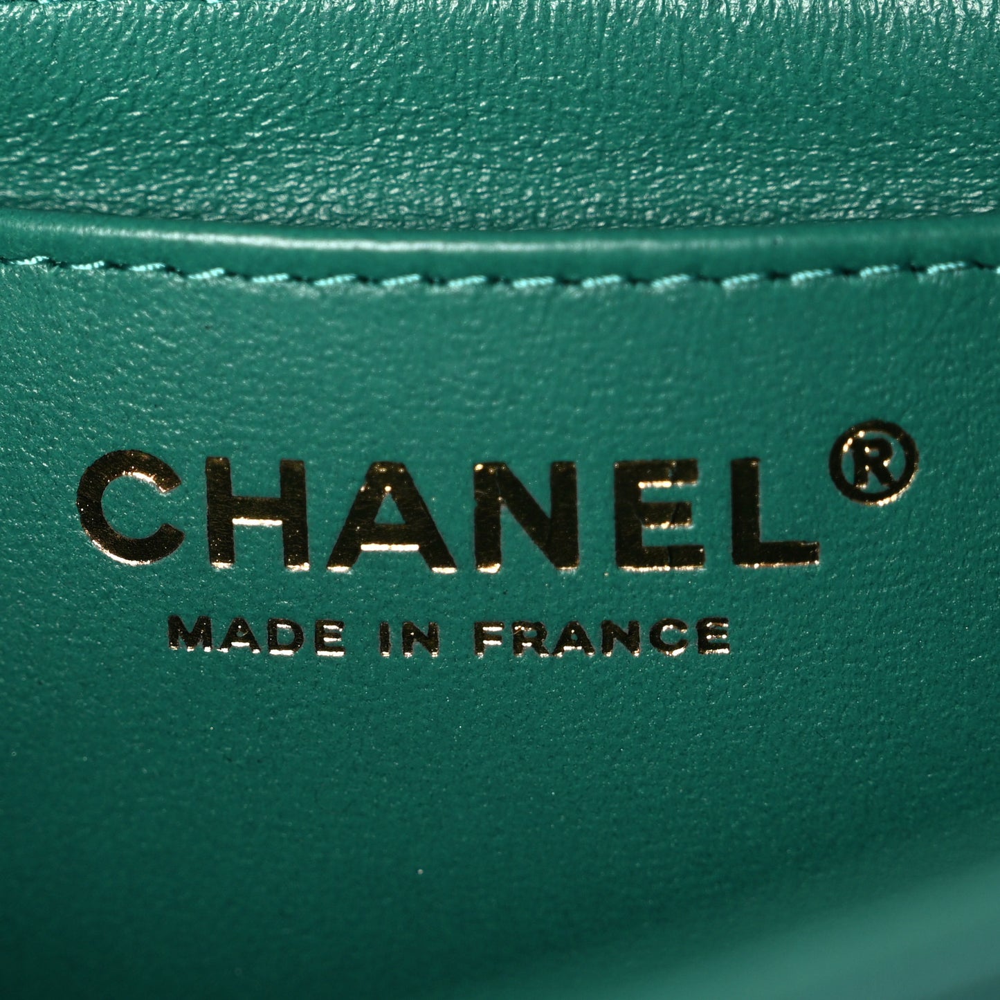 Iridescent Lambskin Quilted Mini Rectangular Flap Green