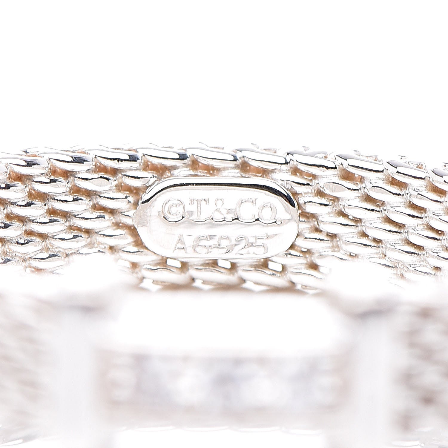 Tiffany Sterling Silver Diamond Narrow Somerset Ring 48 4.5 4 of 4