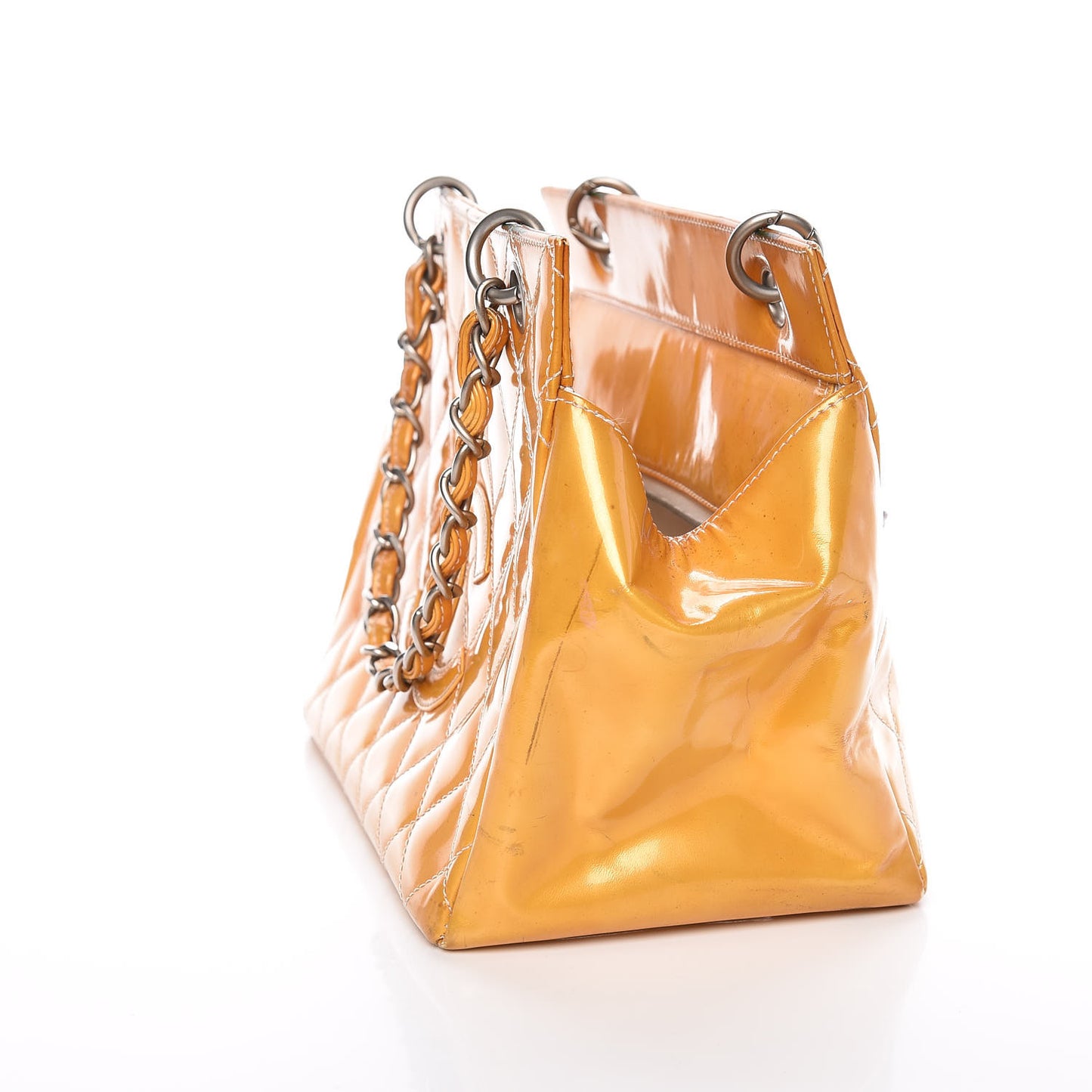 Patent Quilted Petit Timeless Tote PTT Yellow