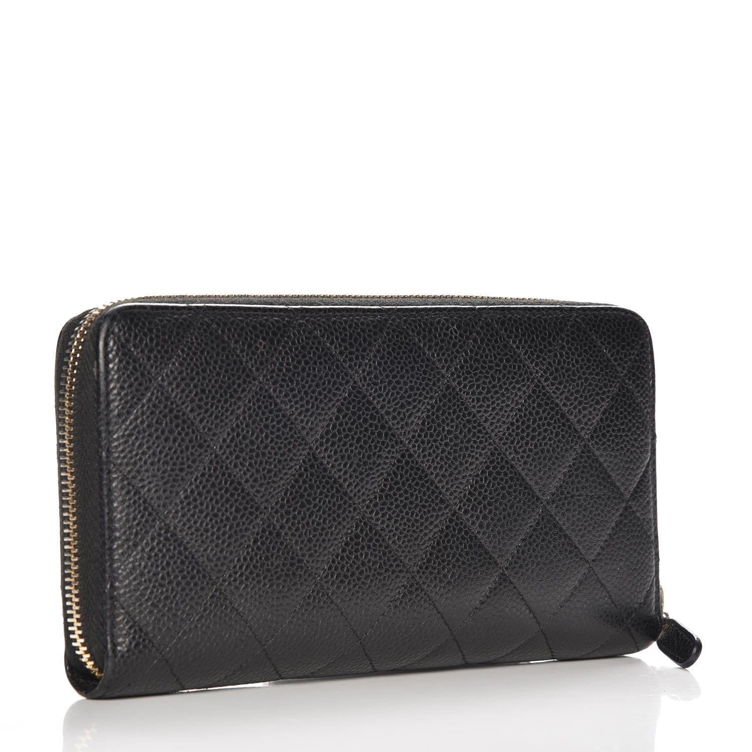 Chanel Caviar Quilted Large Gusset Zip Around Wallet Black 3 of 9