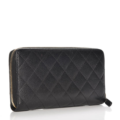 Chanel Caviar Quilted Large Gusset Zip Around Wallet Black 3 of 9