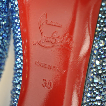 Christian Louboutin Strass Lady Peep 150 Pumps 38 Sapphire 6 of 7