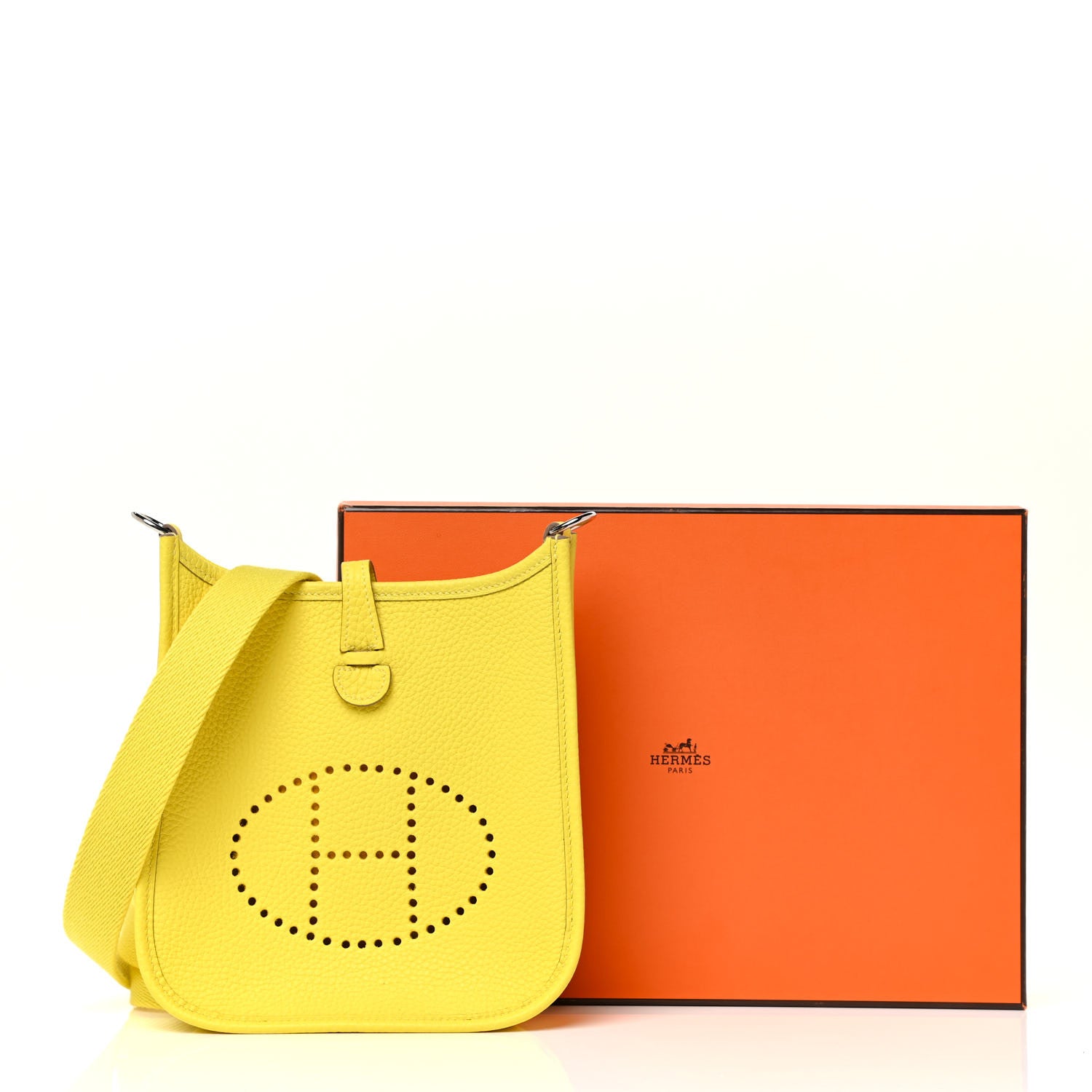 Hermes Taurillon Clemence Evelyne TPM Lime 10 of 10
