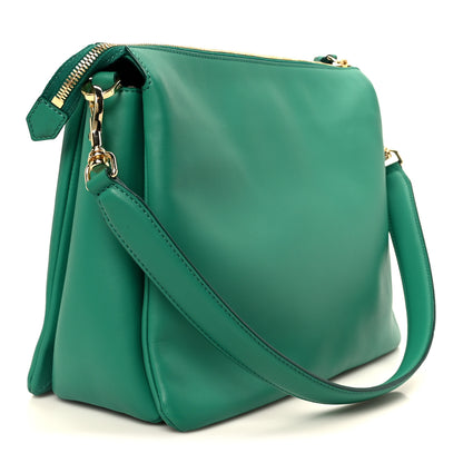 MCM Calfskin Mode Travia Medium Shoulder Bag Green 3 of 10