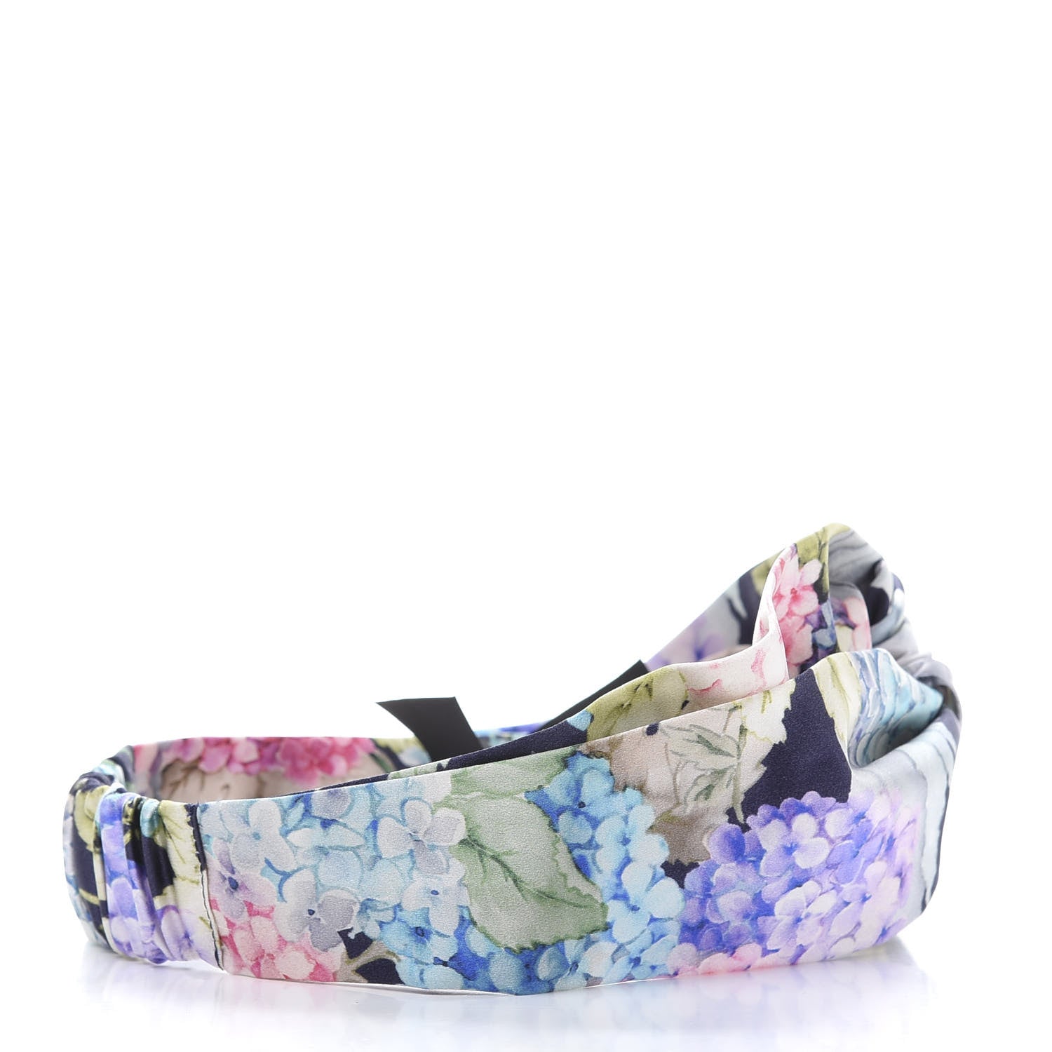 Gucci Silk Blooms Print Duchesse Headband Aqua Blue Black 5 of 7