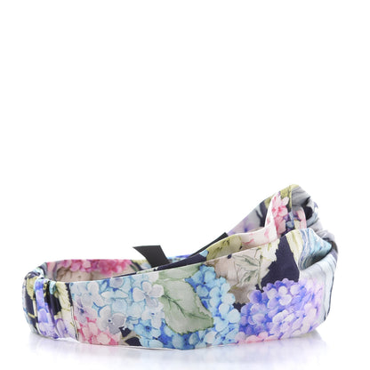Gucci Silk Blooms Print Duchesse Headband Aqua Blue Black 5 of 7