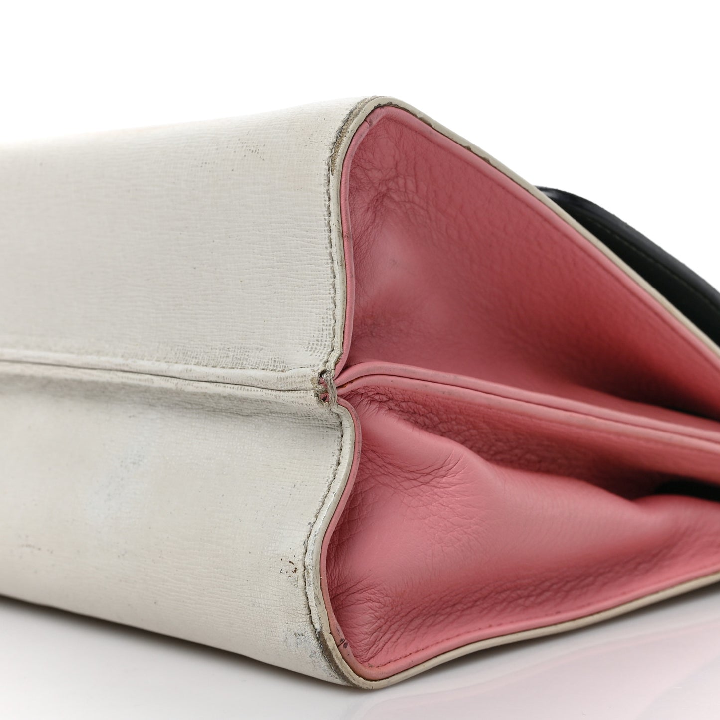 Vitello Elite Flamingo Colorblock Mini Demi Jour Shoulder Bag White Multicolor