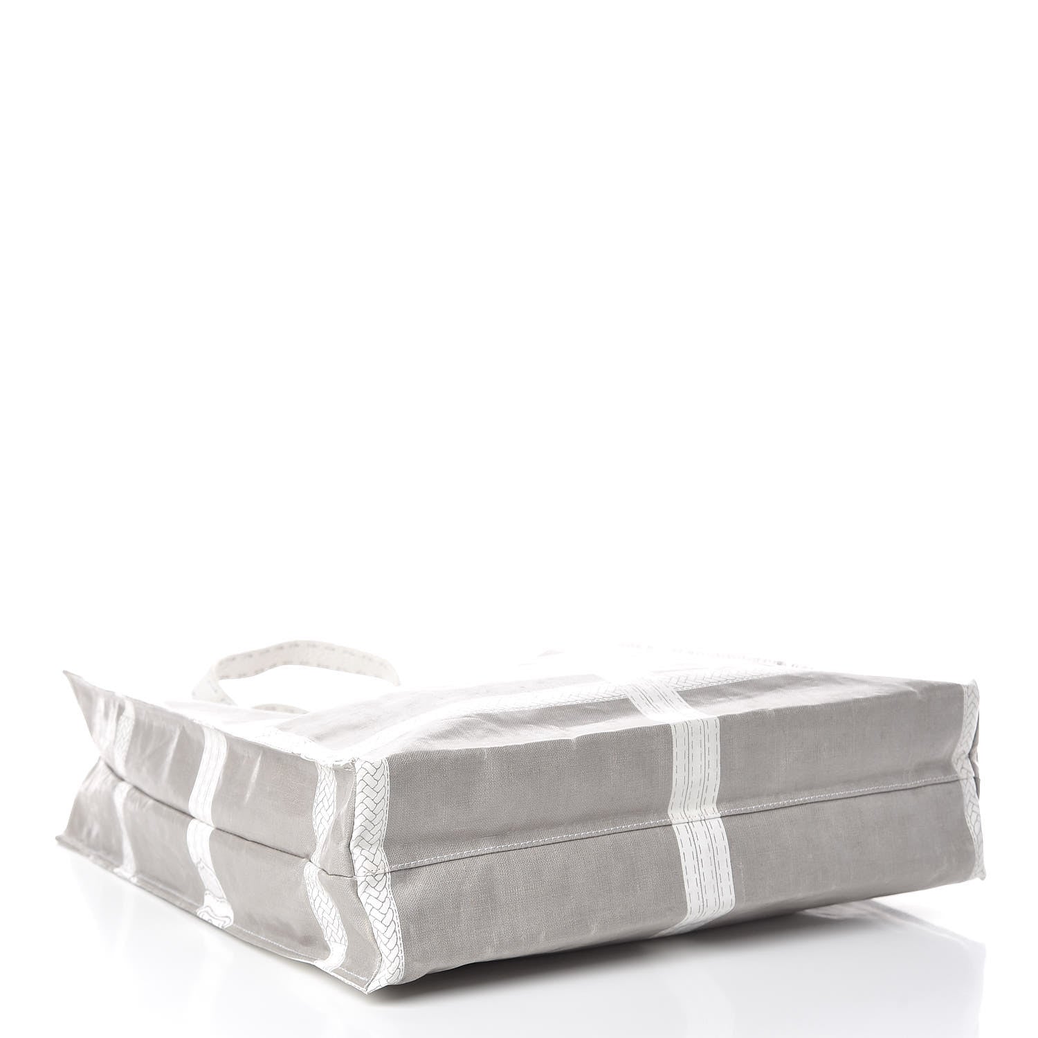 Fendi Coated Canvas Calfskin Romano Selleria Borghese Print Special Shopping Tote Bianco 5 of 20