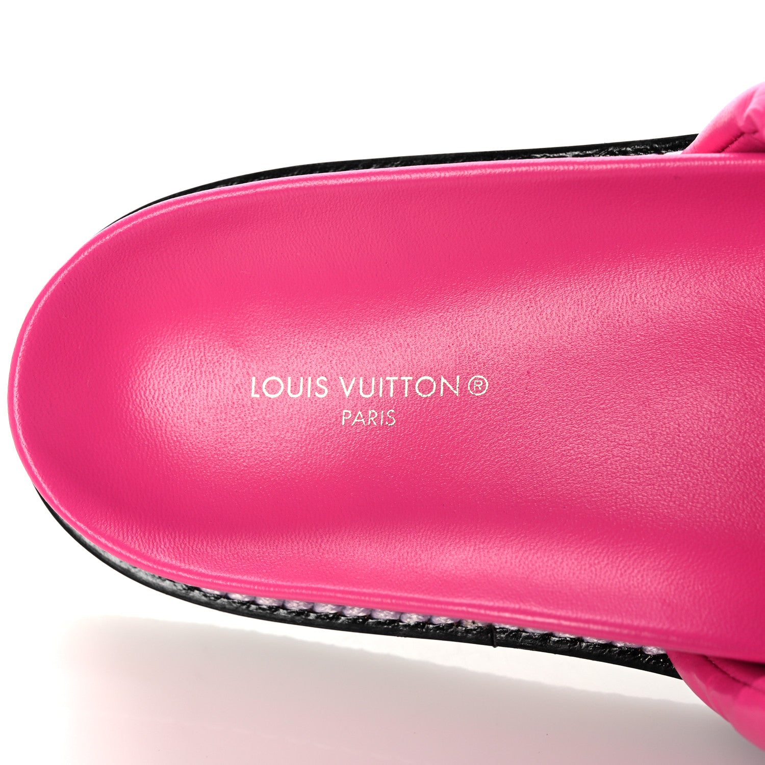 Louis Vuitton Calfskin Embossed Monogram Sunset Flat Comfort Mule 37 Rose Pop 7 of 11