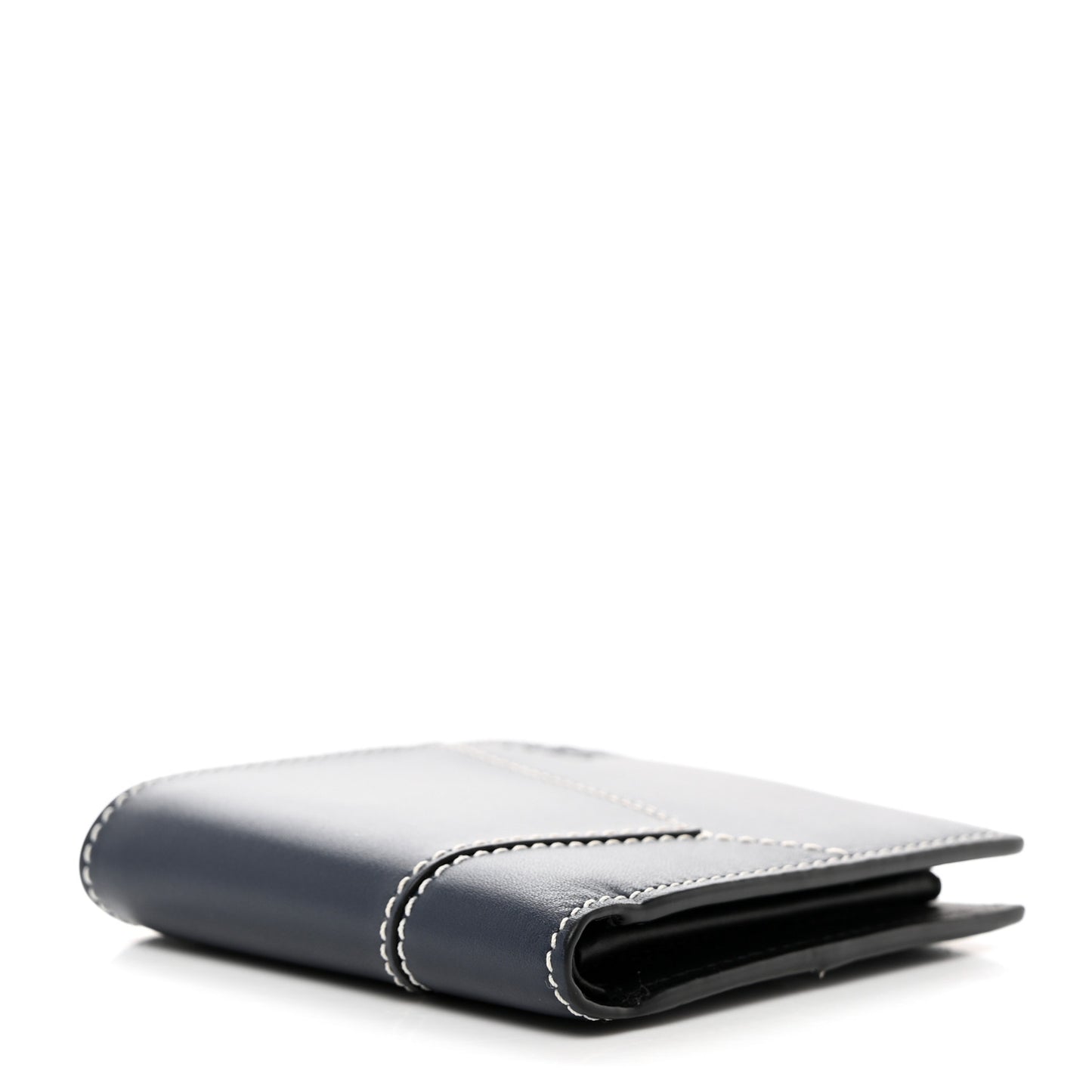 Calfskin Puzzle Bi-fold Wallet Navy