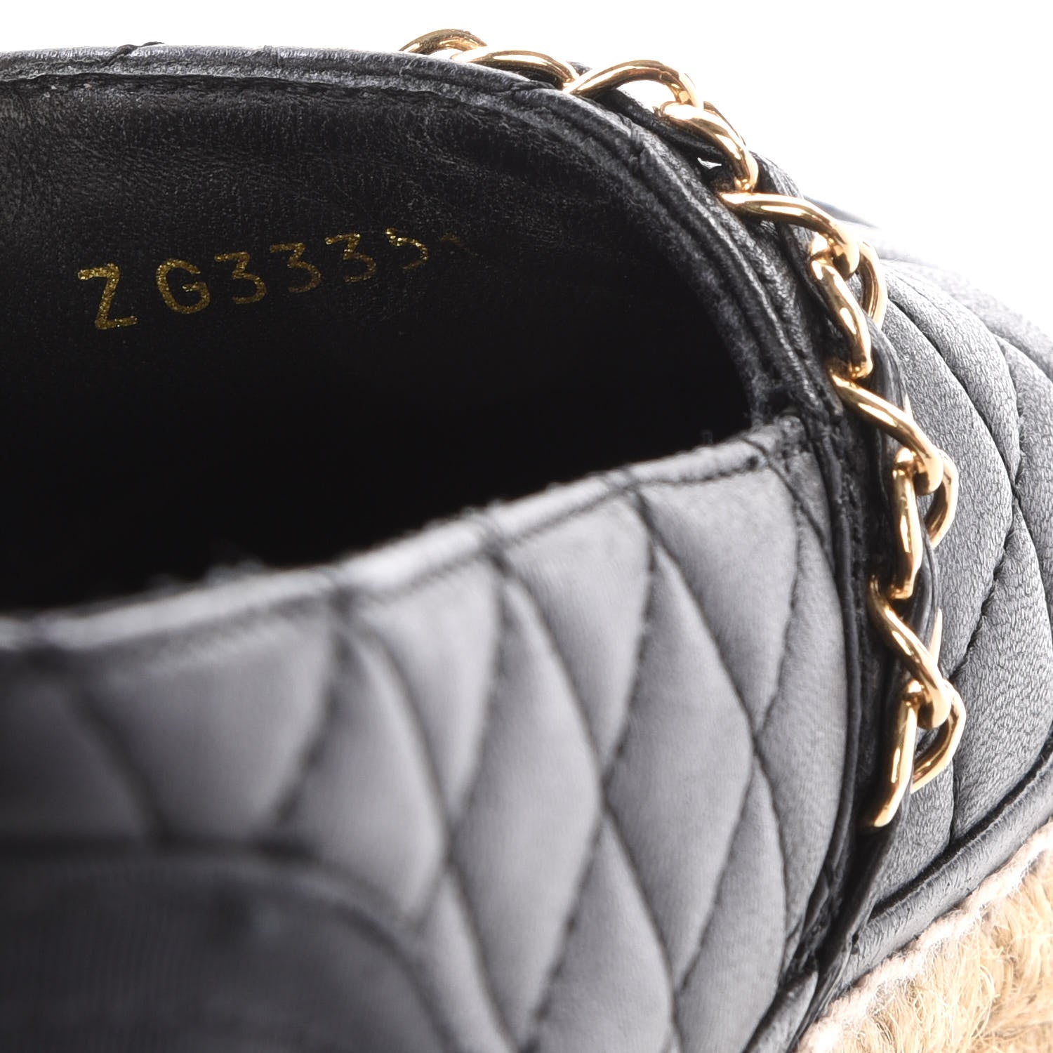 Chanel Lambskin Grosgrain Quilted CC Chain Espadrilles 36 Black 8 of 9
