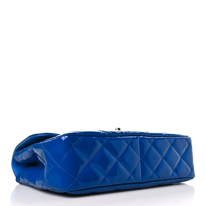 Chanel Patent Quilted Large Coco Shine Flap Blue 4 of 9