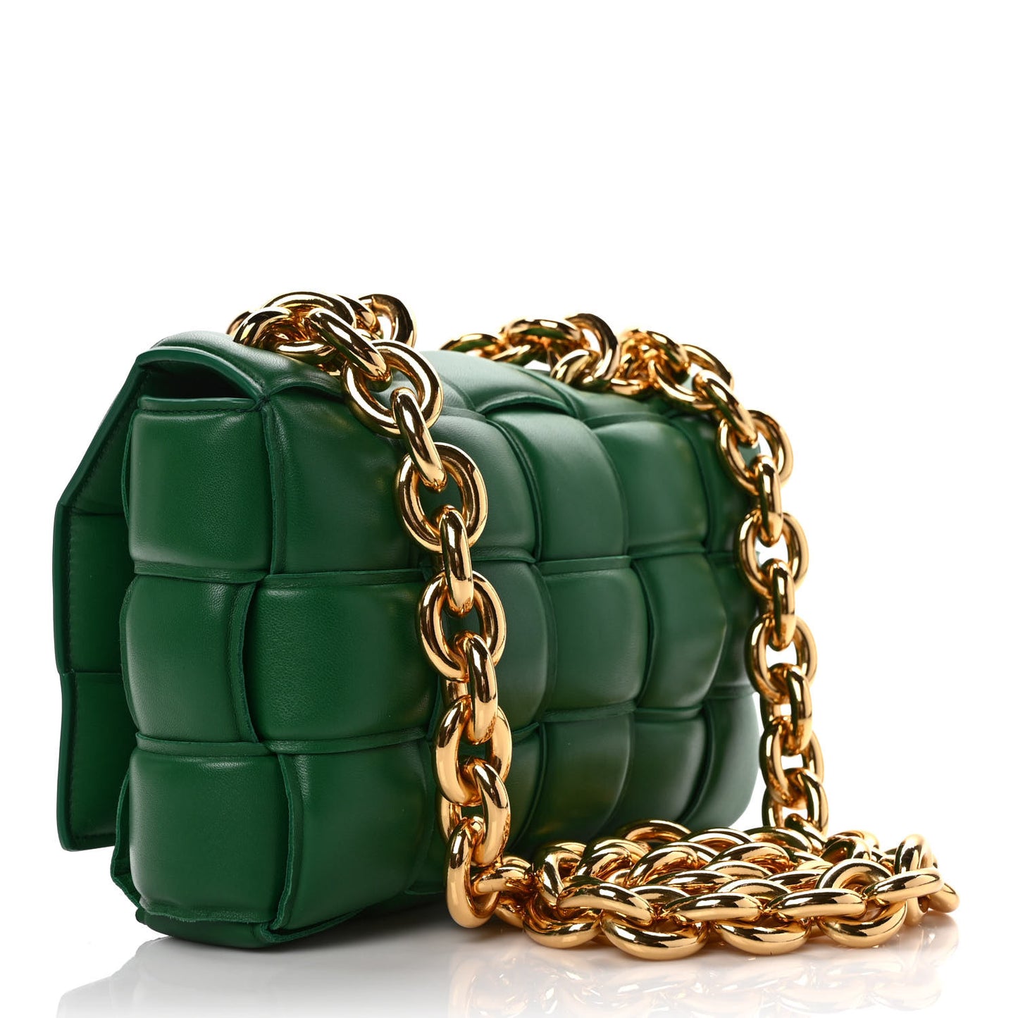 Nappa Maxi Intreccio Padded Cassette Crossbody Bag Racing Green