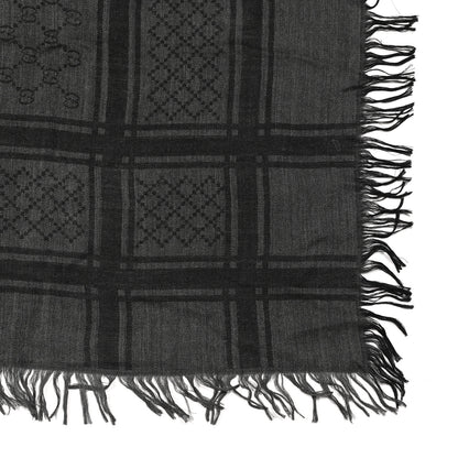 Gucci Wool Silk Diamante Monogram Shawl Grey 2 of 4