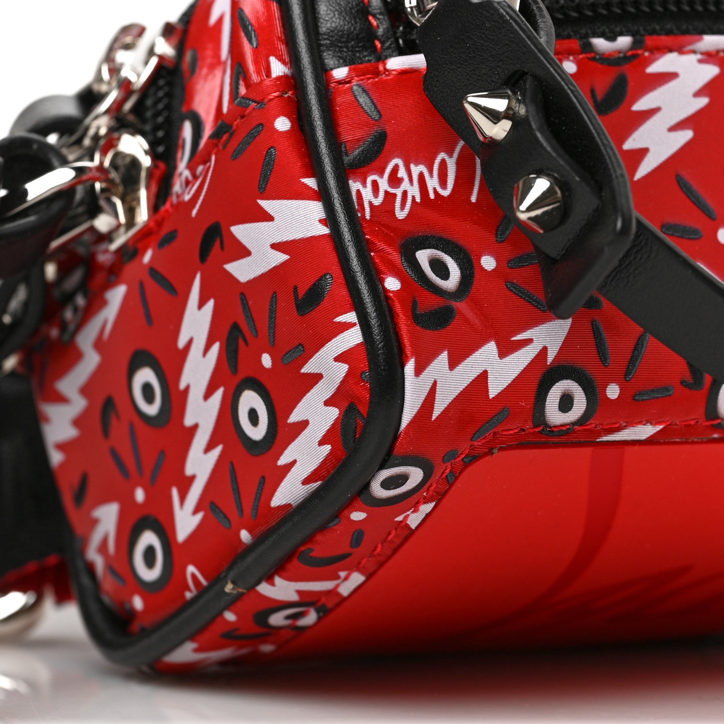 Monogram Print Mens Blaster Belt Bag Red Black