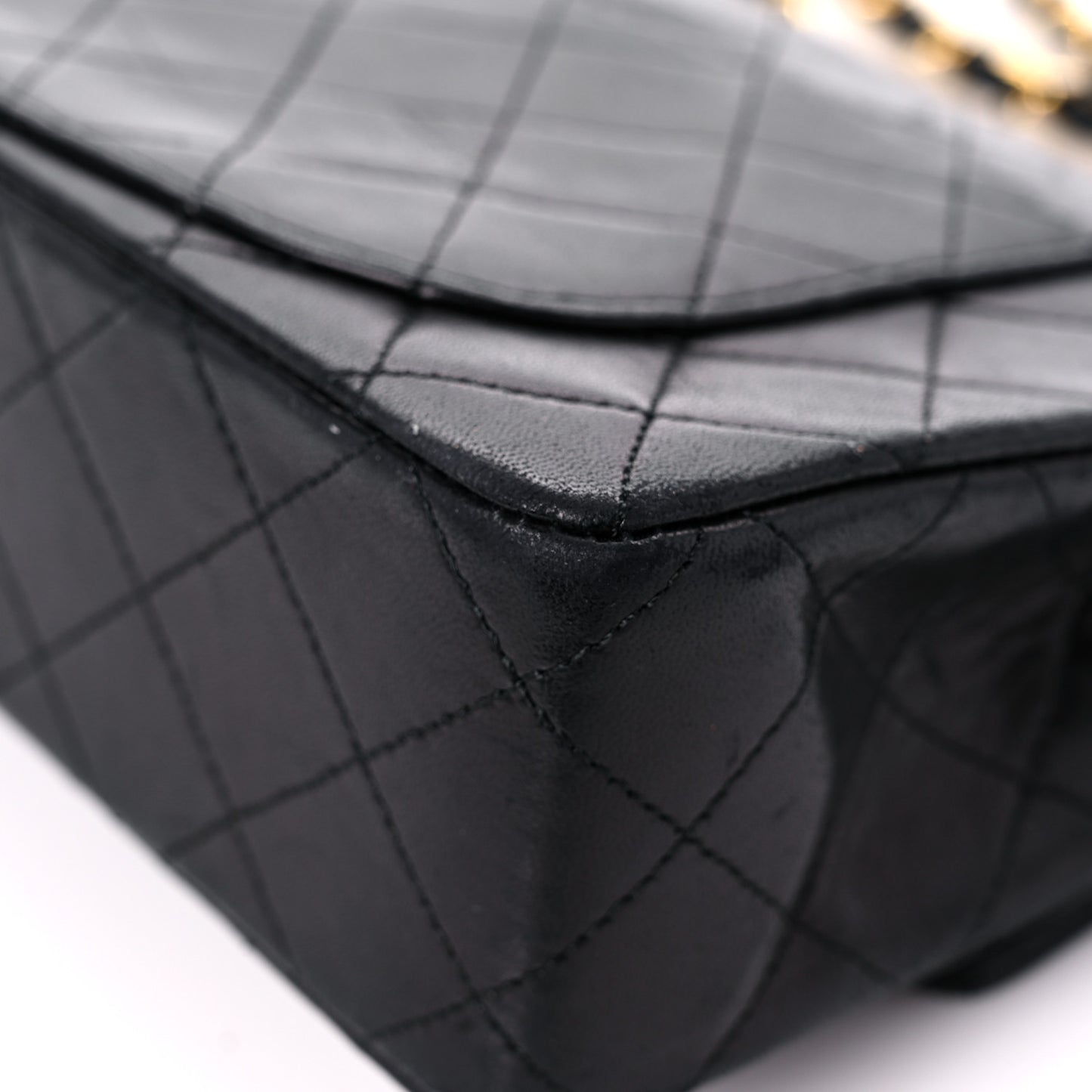 Lambskin Quilted Small Double Flap Black