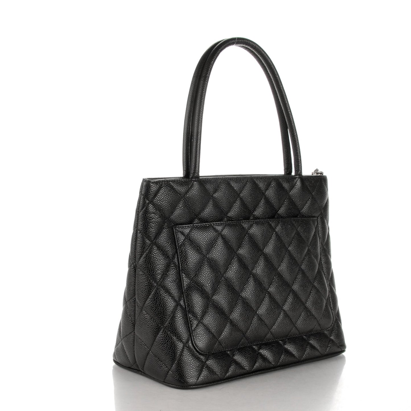 Caviar Quilted Medallion Tote Black