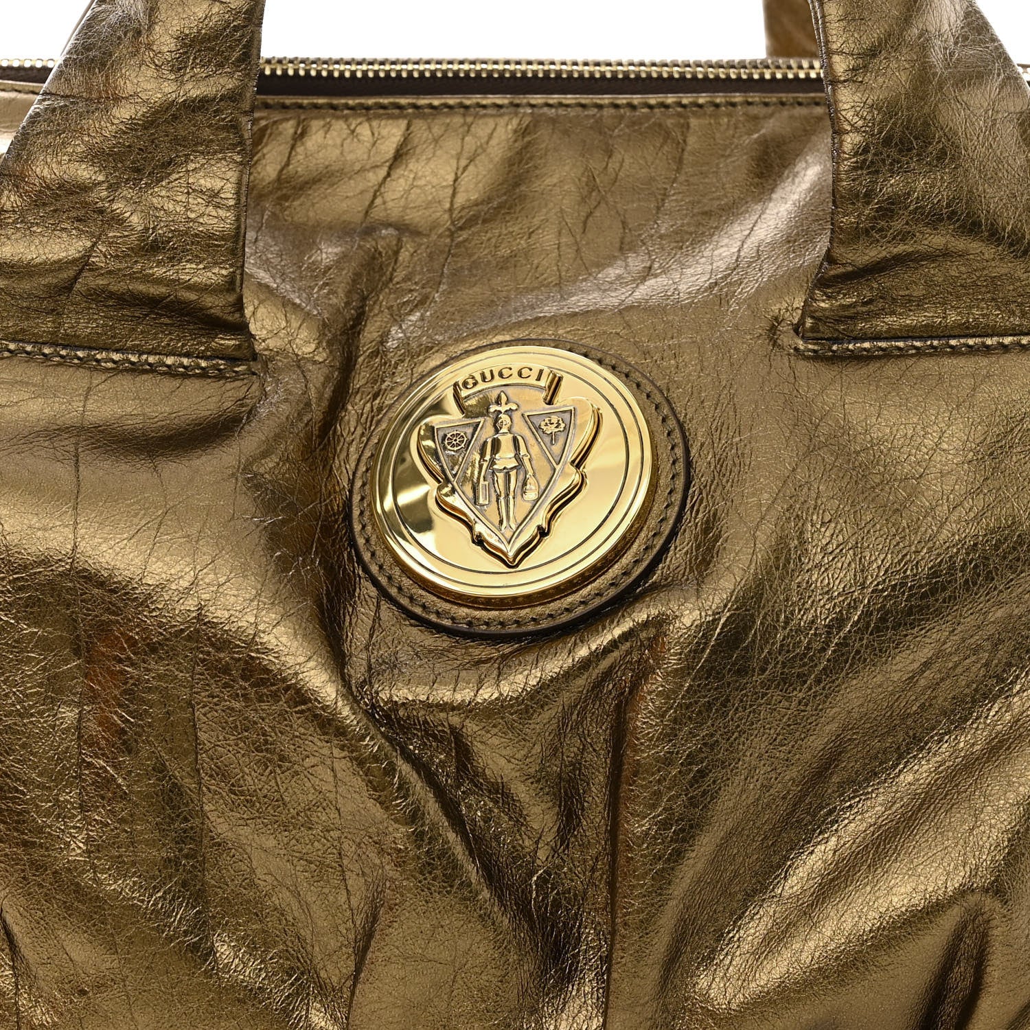 Gucci Metallic Medium Hysteria Tote Bronze 8 of 11