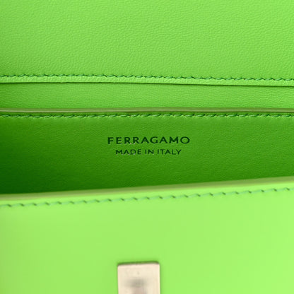 Salvatore Ferragamo Calfskin Geometric Shoulder Bag Green 6 of 13