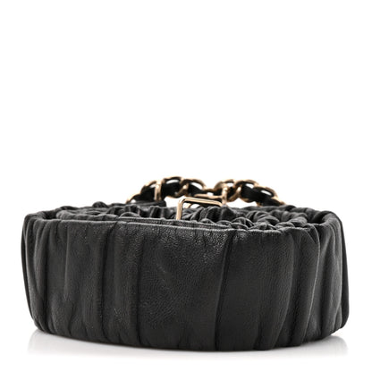 Chanel Lambskin Ruched Chain CC Belt 85 34 Black 2 of 4