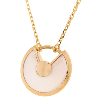 Cartier 18K Yellow Gold Diamond Mother of Pearl XS Amulette de Cartier Pendant Necklace 7 of 8