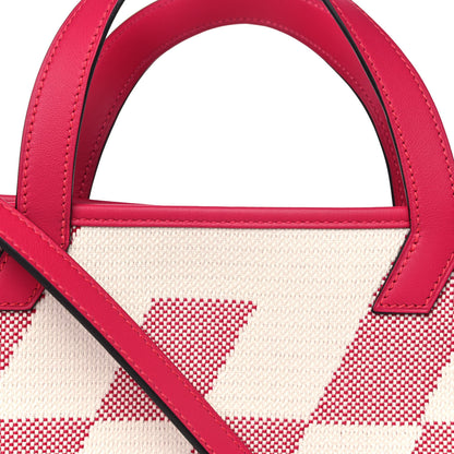 Hermes Swift Toile H Cabas H En Biais 27 Ecru Framboise 8 of 12