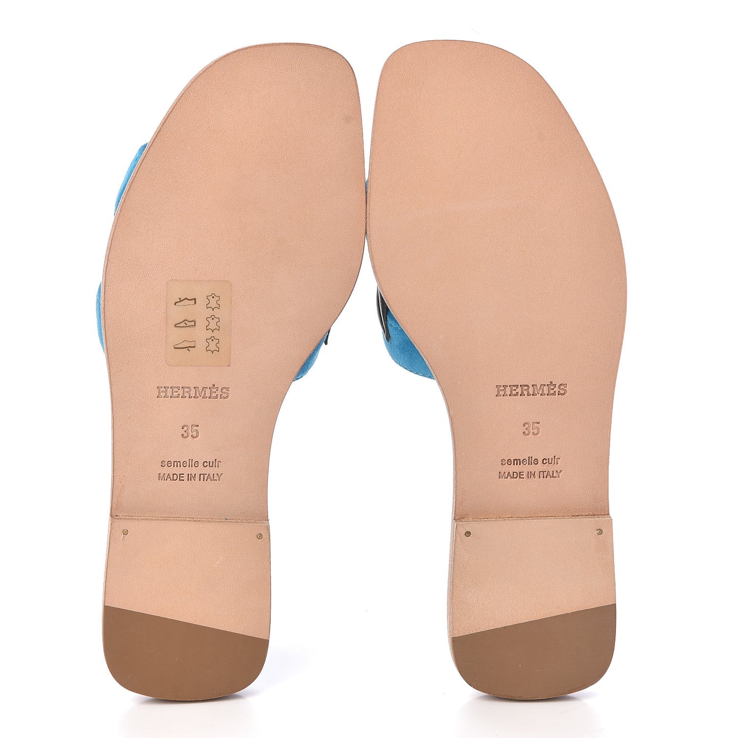 Suede Goatskin Nappa Oran Laurier Sandals 35 Bleu Thalassa Khaki
