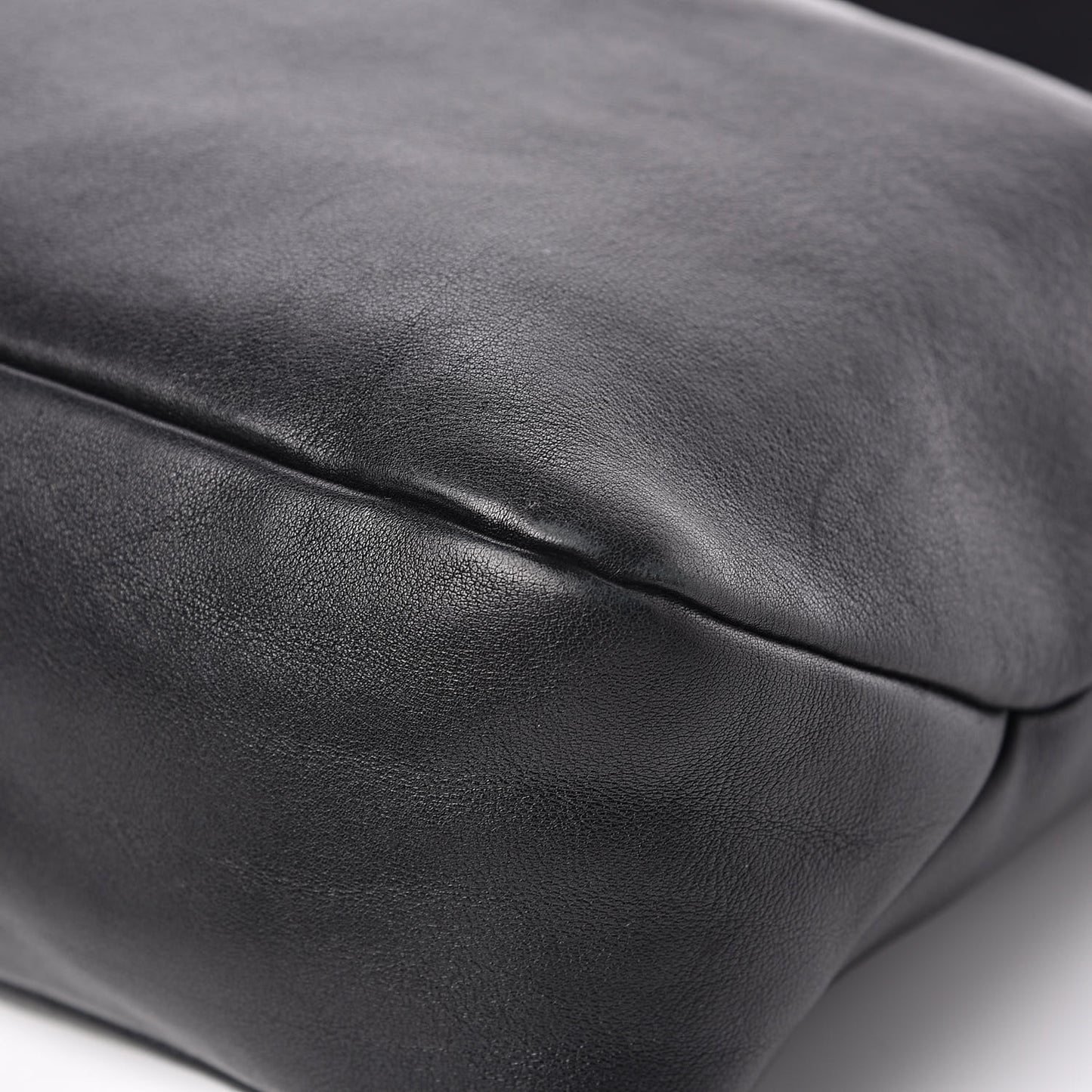 Calfskin Medium Horsebit Chain Hobo Black